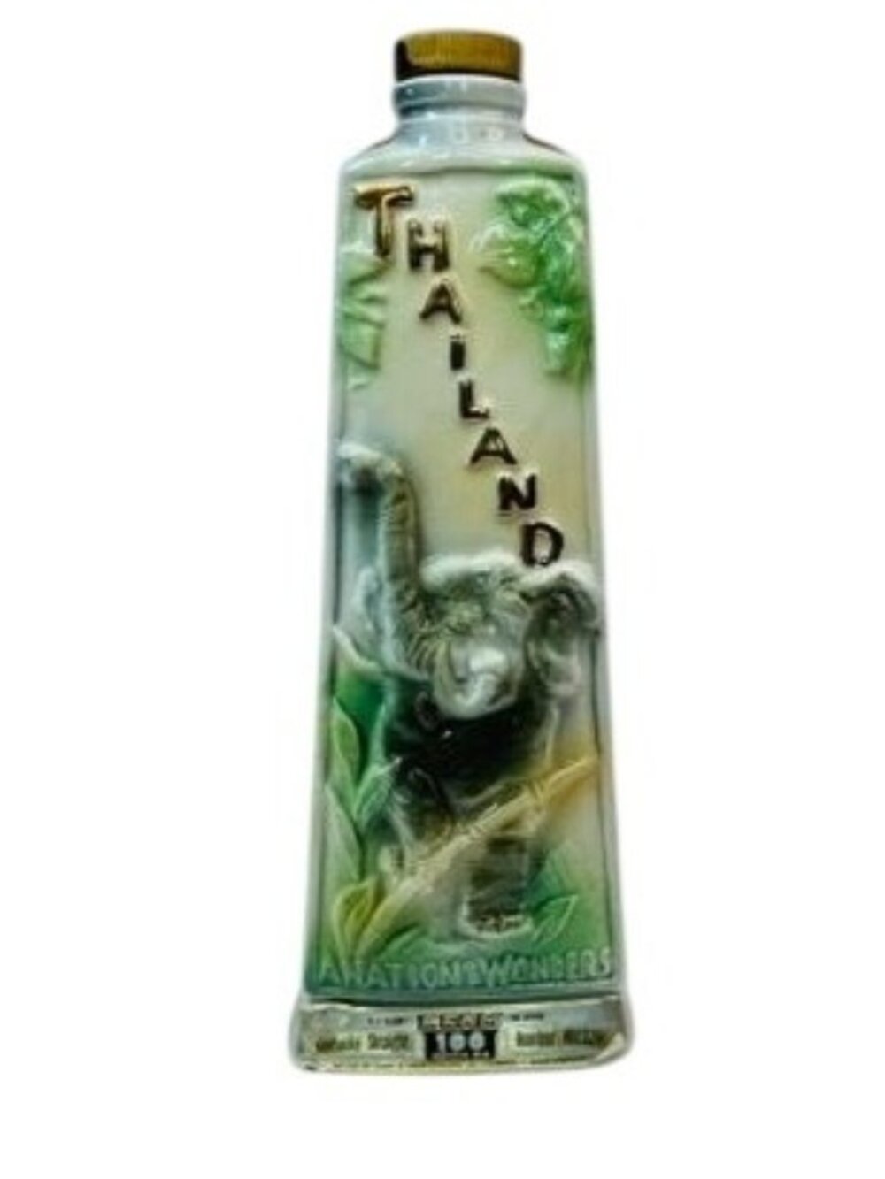 Vintage 1969 Jim Beam Thailand decanter (empty) featuring an embossed elephant a